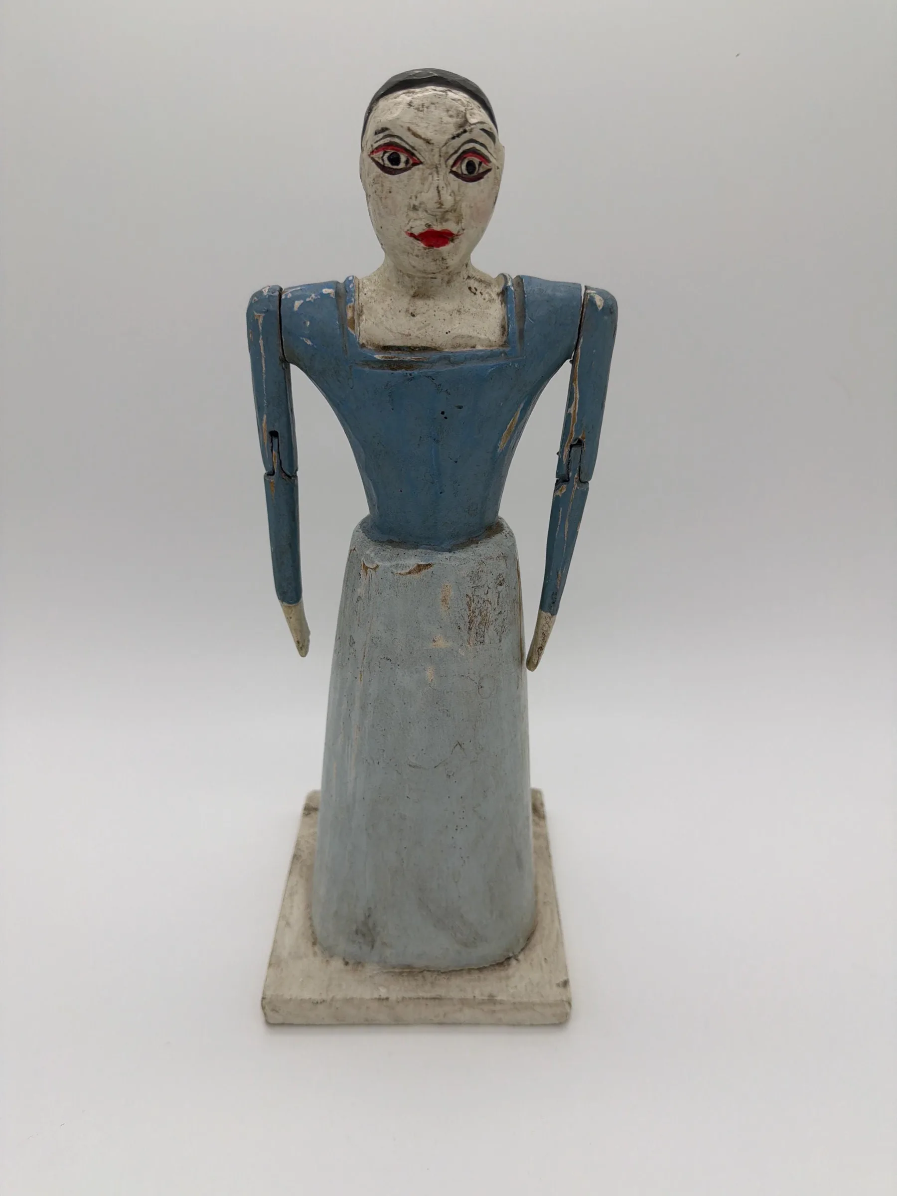 Vintage Wooden Santos-Style Folk Art Doll